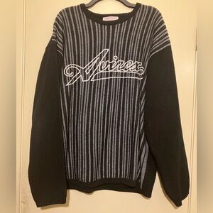 Vintage Avirex Black and White Jumper Knit Sweater Mens XL Hip Hop Grunge Skater
